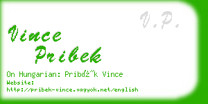 vince pribek business card